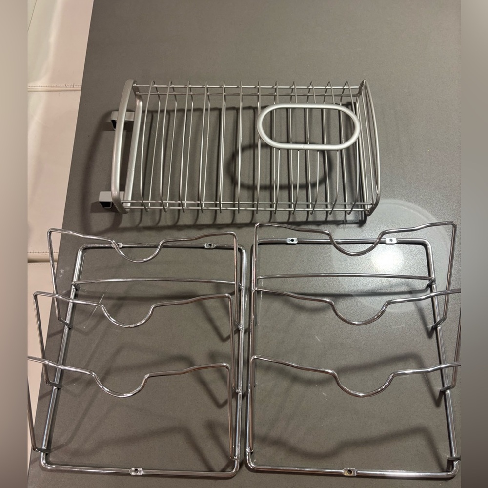 Silver Metal Storage Rack Set